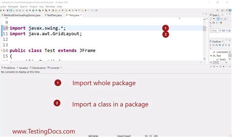 import class from test package|Java Packages and import statement .